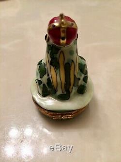 Frog With Blue & Red Crown Genuine Limoges Box