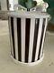 Gorgeous Iconic Henry Bendel Porcelain 3 Piece Striped Candle Cover Mint W Tags