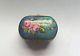 Gr Limoges Hand Painted Oval Blue Trinket Box With Red Roses