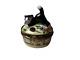 Gr Limoges Peint Main Porcelain Limoges Black & White Cat Trinket Box