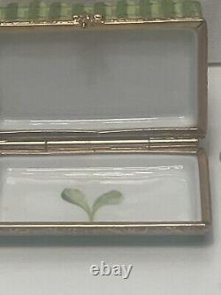 Genuine Limoges Box Garden Trellis Flower And Cat