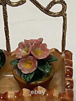 Genuine Limoges Box Garden Trellis Flower &Watering Can