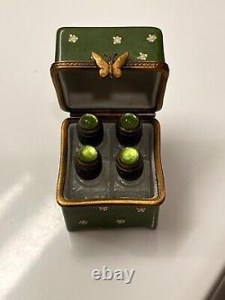 Genuine Limoges Box With 4 Mini Perfume Bottles Inside. Purchased In France