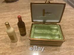 Gerard Ribierre GR Peint Main Limoges France WINE CASE Hinged Trinket Box