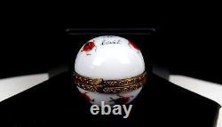 Gerard Ribierre GR Signed Limoges Porcelain Lady Bugs Vintage 1 1/8 Trinket Box