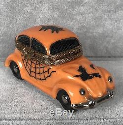 Gerard Ribierre Limoges Trinket Box Orange Halloween Car Original Box 387