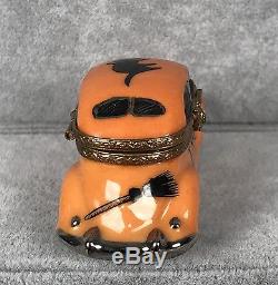 Gerard Ribierre Limoges Trinket Box Orange Halloween Car Original Box 387