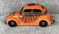 Gerard Ribierre Limoges Trinket Box Orange Halloween Car Original Box 387