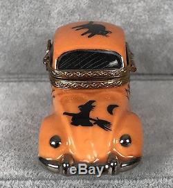 Gerard Ribierre Limoges Trinket Box Orange Halloween Car Original Box 387