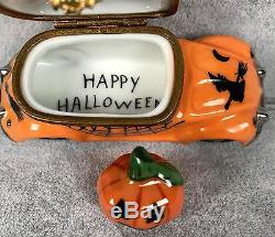 Gerard Ribierre Limoges Trinket Box Orange Halloween Car Original Box 387