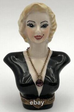 Gerard Ribierre Peint Main Limoges France Marilyn Monroe Trinket Box Necklace