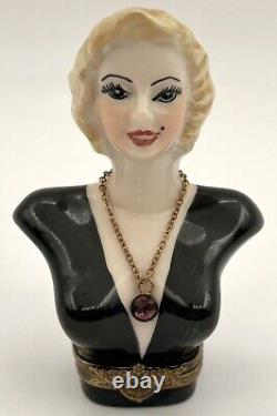 Gerard Ribierre Peint Main Limoges France Marilyn Monroe Trinket Box Necklace