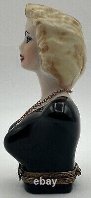 Gerard Ribierre Peint Main Limoges France Marilyn Monroe Trinket Box Necklace