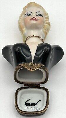 Gerard Ribierre Peint Main Limoges France Marilyn Monroe Trinket Box Necklace