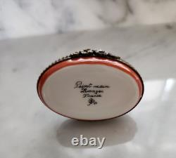 Girard Ribierre GR Limoges Peint Main Porcelain Limoges Westie Dog Trinket Box