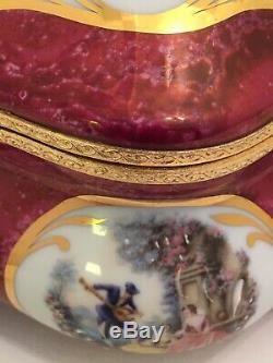 Große Limoges Porzellan Schatulle Schmuck Box Trinket Box Fragonard