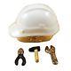 Hard Hat With Tools New Limoges Boxes Porcelain Trinket Snuff Box France