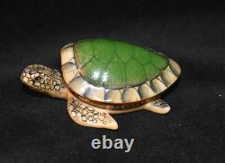 HTF Limited Edition Limoges Main Pierre Arquie Turtle Trinket Box 401/750
