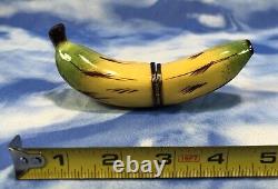 HTF Limoges Eximious Partially Peeled Banana Shaped Porcelain Trinket Box GUC