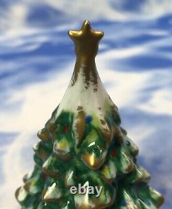 HTF Limoges PV Parry Vieille Christmas Tree Porcelain Trinket Box GUC