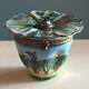 Hand Painted Flower With Removable Perfume Bottle Trinket Box Limoges France