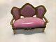 Hand Painted Limoges France Pink Sofa & Boudoir Chair Trinket Box