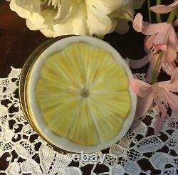 Hand Painted Limoges Porcelain Lemon Trinket Box