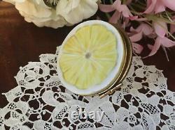 Hand Painted Limoges Porcelain Lemon Trinket Box