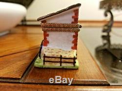 Hand Painted Limoges Rochard Horse Barn With Resting Horse Inside Trinket Box
