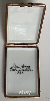 Hand Painted Numbered Rochard Limoges Renoir Trinket Box Pill Box Romantic