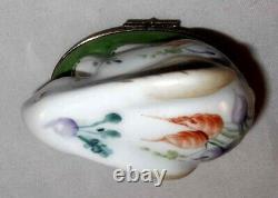 Hand Painted Rabbit Trinket Box Chamart Exclusif Limoges France Carrots & Beets