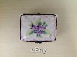 Hand Painted Rochard Limoges France Signed MC Footed Chest Trinket Box