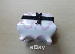 Hand Painted Rochard Limoges France Signed MC Footed Chest Trinket Box