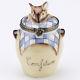 Hinged Limoges Porcelain Jam Jar Withsquirrel Trinket Box
