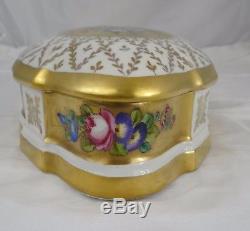 Important Antique French Limoges Domed Casket Jewerly Box Trinket Porcelain