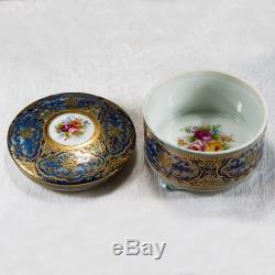 Incredible Occupied Japan Hand Painted Gold Leaf Porcelain Casket Trinket Box