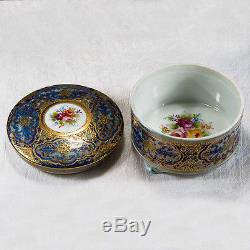 Incredible Occupied Japan Hand Painted Gold Leaf Porcelain Casket Trinket Box