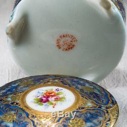 Incredible Occupied Japan Hand Painted Gold Leaf Porcelain Casket Trinket Box