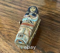 Intricate Limoges trinket box of Cleopatras Mummy And Sarcophagus