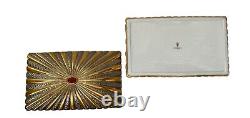 L'Objet Voyage D'Or Limoges Box With Semi -Precious Cabochon Inlay