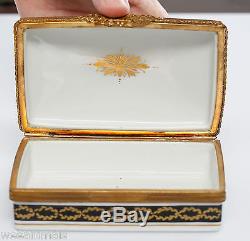 Le Tallec Paris France Porcelain Hand Painted French Limoges Box Black Gold