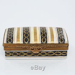 Le Tallec Paris France Porcelain Hand Painted French Limoges Box Black Gold