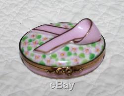 LIMOGES BREAST CANCER TRINKET BOX Hope Healing Remembrance France Rochard Heart