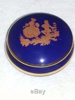 LIMOGES Box Cobalt Blue Porcelain bought in 1979 in Paris on Honeymoon. Free Sh