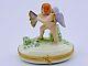 Limoges France Artoria Hand Painted & Hand Made Cupid With Bow Trinket Box