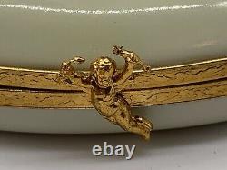 LIMOGES FRANCE ARTORIA HAND PAINTED & Hand Made CUPID WITH BOW TRINKET BOX