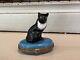 Limoges France Black White Cat Hinged Trinket Box Ring Hand-painted Peint Main