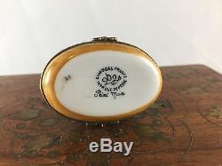 LIMOGES FRANCE Elephant Hinged Trinket Box Ring Peint Main Marque Deposee