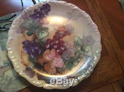 Limoges France Repose Large Painted Grape Theme Dish