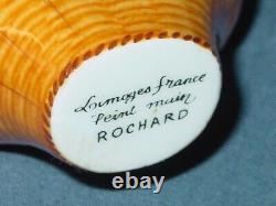 LIMOGES FRANCE ROCHARD PEINT MAIN Wicker PICNIC BASKET TRINKET BOX PORCELAIN